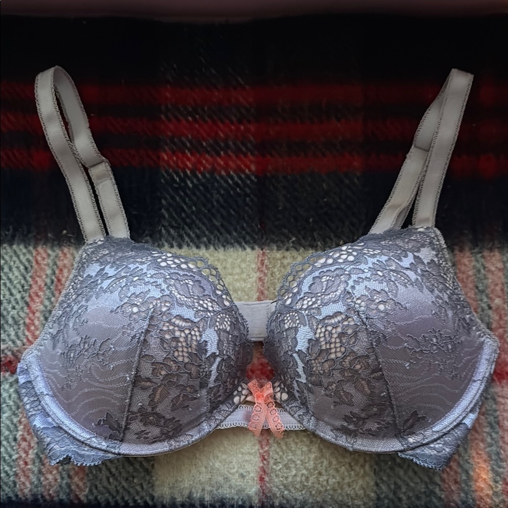 Purple Lace Underwire Push-Up Bra